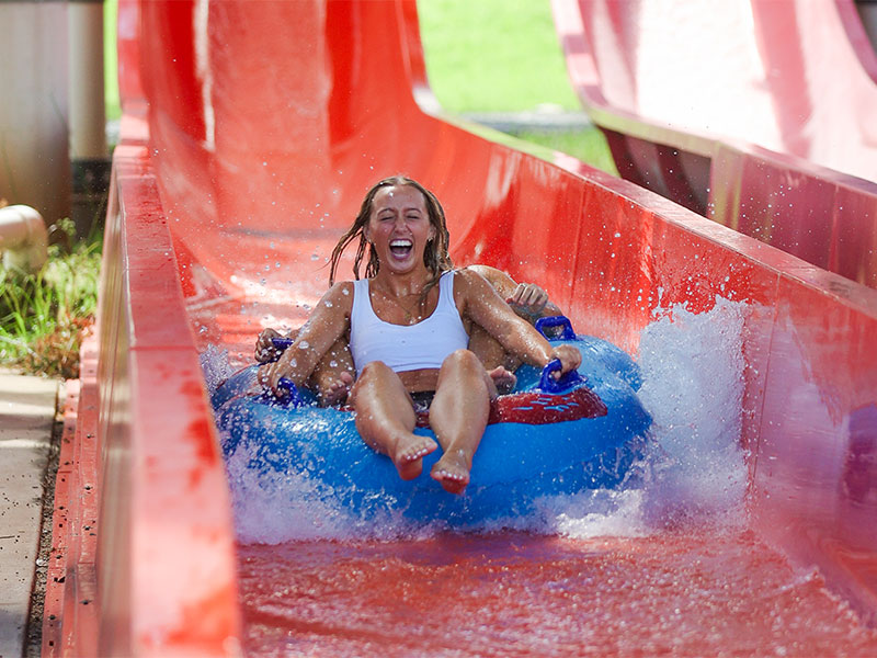 teenagers on rafts