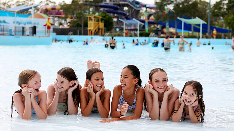 Kids in Wave Pool